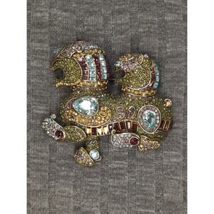 Heidi Daus Fu Dog Swarovski Crystal Brooch